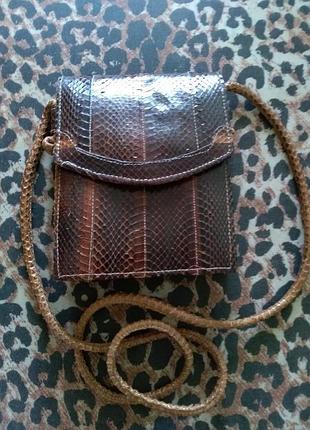 Сумка зі зміїної шкіри через плече