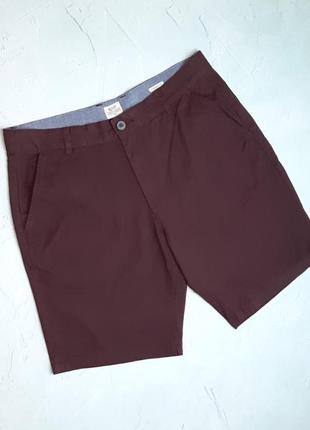 🌿1+1=3 фирменные мужские шорты бордо чинос хлопок acw85, размер 48 - 502 фото