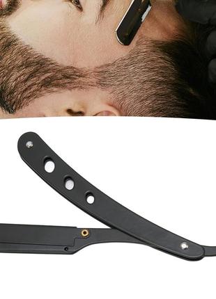 Опасная черная бритва шаветка со сменными лезвиями 10 шт.5 фото
