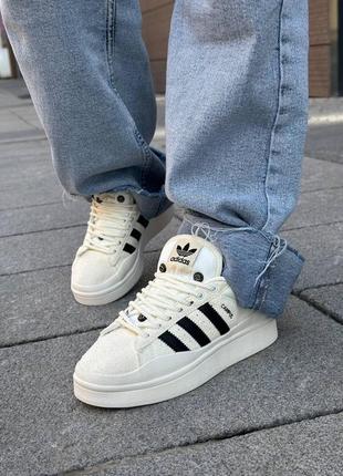 Didas campus x bad bunny beige black