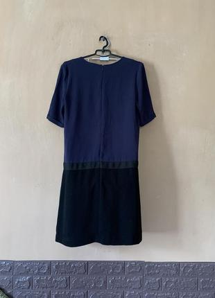 Платье черно синего цвета – прямая строгая сукейнка размер m2 фото