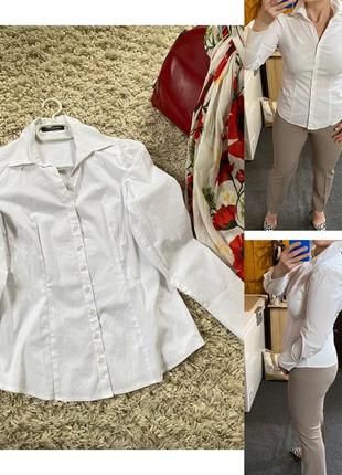 Базовая белая коттоновая рубашка/блуза ,betty barclay,p.381 фото
