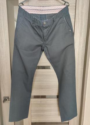 Мужские классические брюки тёмно-синего цвета (m/l)3 фото