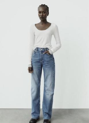 Джинсы новые женские zara wide leg. прямые джинсы