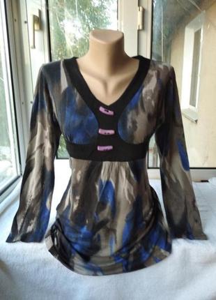 Вискозная трикотажная блуза блузка туника1 фото