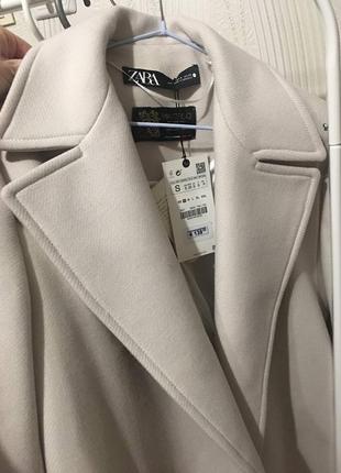 Премиальное шерстяное пальто zara manteco italy 🇮🇹2 фото