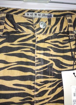 Джинсовая юбка в принт зебра 14/48-50 размер3 фото