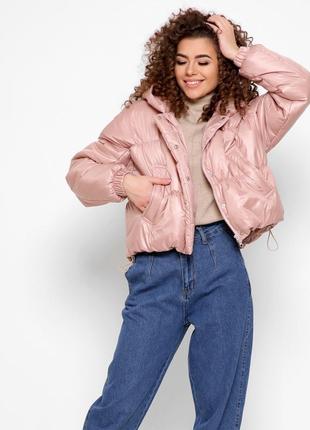 Розовая демисезонная куртка4 фото