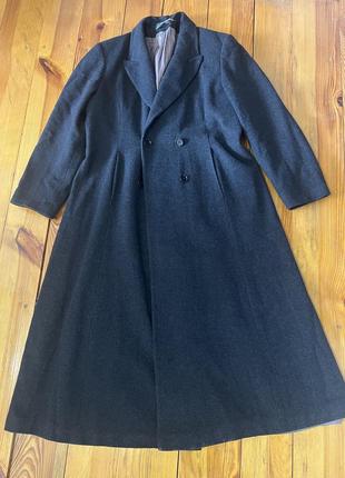 Пальто жіноче темно сіре довге (матеріал -шерсть)