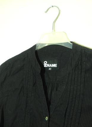 Хлопковая черная блуза рубашка в стиле бохо кэжуал винтаж кружево рюши no name xs2 фото