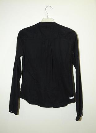 Хлопковая черная блуза рубашка в стиле бохо кэжуал винтаж кружево рюши no name xs4 фото