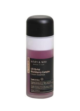 Увлажняющая кремовая эссенция mary &amp; may vegan blackberry complex cream essence, 140 мл