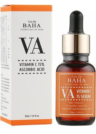Сиворотка cos de baha vitamin c 15 ascorbic acid с пантенолом, 30 мл