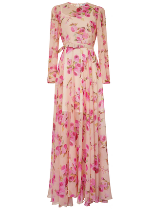 Легкое длинное платье макси в пол цветы розы3 фото