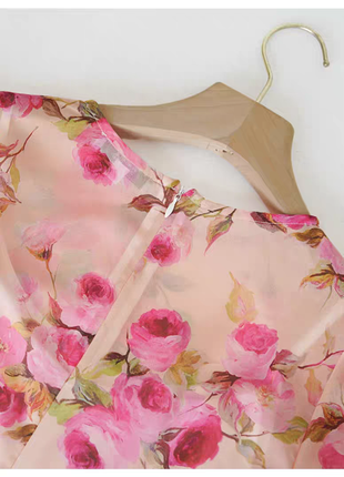 Легкое длинное платье макси в пол цветы розы7 фото