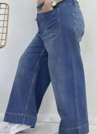 Шикарные стрейчевые джинсы палаццо. большой размер. батал1 фото