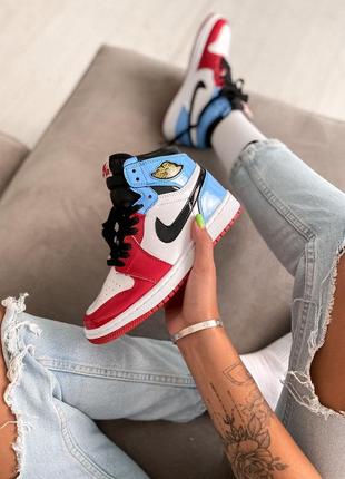 Кросівки nike jordan 1 retro high blue red кроссовки