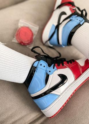 Кросівки nike jordan 1 retro high blue red кроссовки2 фото