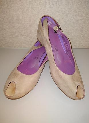 Туфлі, босоніжки softwaves (португалія) 100% нат. нубук р. 44 / 29-29,5см