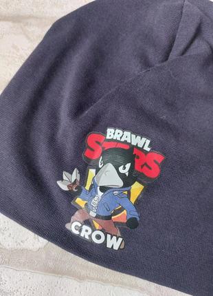Шапка на хлопчика темно-синя brawl stars crow3 фото