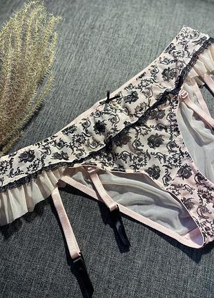 Соблазнительные сетевые трусики с гартером 🎀