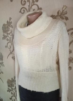 Светр з хомутом у складі мохер колір айворі 46-44 р