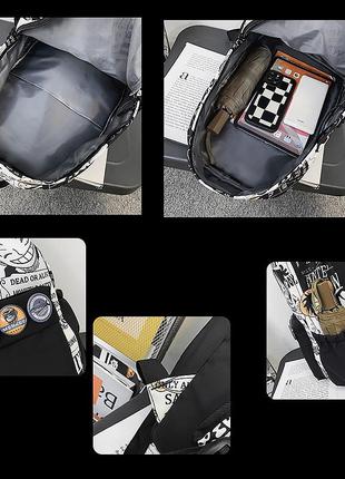 Рюкзак подростковый 83124 с аниме 20l black + white3 фото