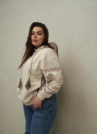 Худи вышиванка, худи с вышивкой, худи вышивка орнамент, худи с вышитыми рукавами,