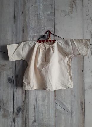Лляна сорочка молочного кольор під вишивку вишиванка дитяча