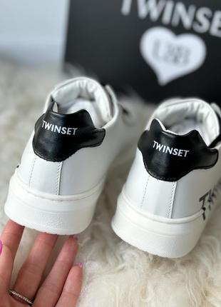 Кожаные белые кроссовки twinset5 фото