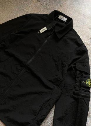 Овершот stone island naslan overshirt black3 фото