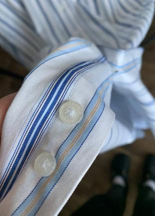 Мужская рубашка лакост ретро lacoste crocodile logo striped vintage atch shirt6 фото