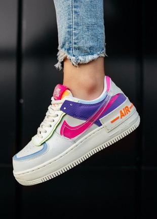 Кросівки nike air force shadow "beige/pale ivory-pink"