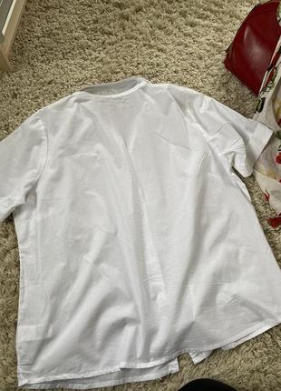 Базовая белая хлопковая нежная рубашка с коротким рукавом,германия,р.18-223 фото