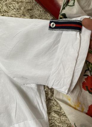 Базовая белая хлопковая нежная рубашка с коротким рукавом,германия,р.18-226 фото