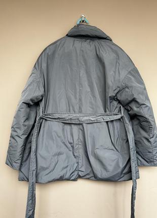 Стильная голубая демисезонная куртка жакет с поясом zara 36/s10 фото