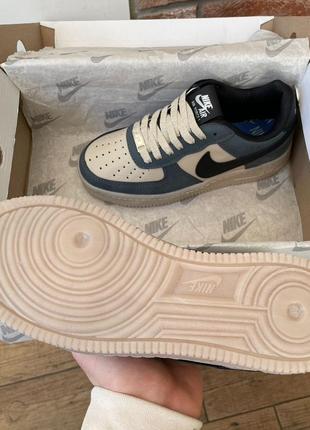 Женские кроссовки найк аир форс лоу / nike air force low dark blue10 фото