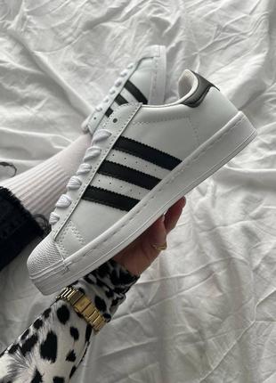 Adidas superstar white black2 фото