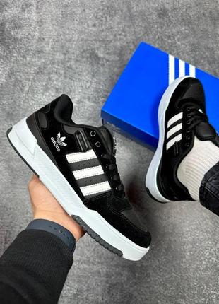 Оригінальні чоловічі кросівки adidas forum low black 40-44р.