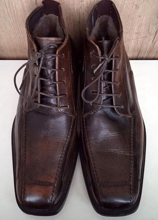 Натуральні шкіряні чоловічі черевики, утеплені туфлі, ботинки зима, р. 41-424 фото