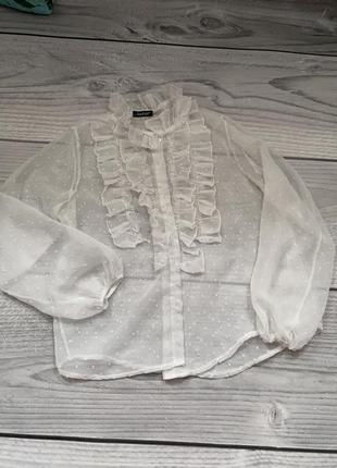 Блуза рубашка прозрачная с рюшами тренд бренд y2k1 фото