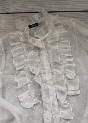 Блуза рубашка прозрачная с рюшами тренд бренд y2k2 фото