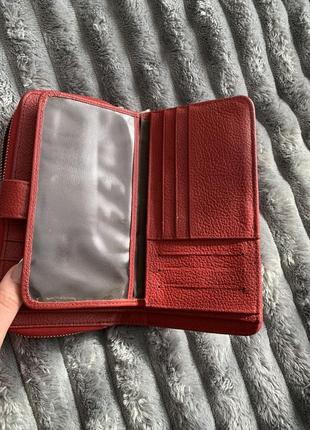 Жіночий гаманець червоний місткий4 фото