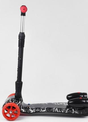 Детский самокат best scooter maxi 80542. с парогенератором, музыка, дым, свет, складной руль. черный2 фото