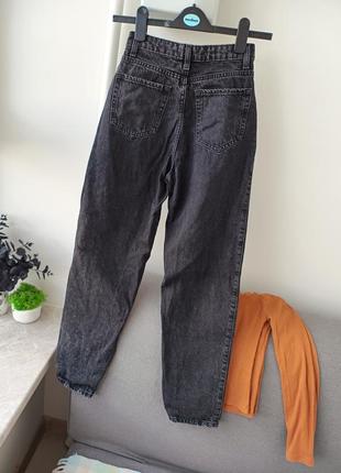 Фірмові джинси  бойфренди мом чорні , xs-s5 фото