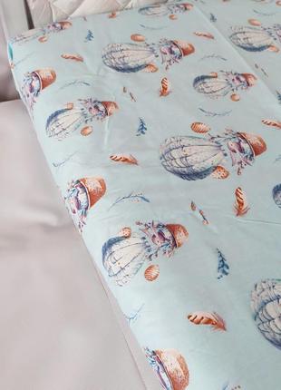 Простинь на резинці в ліжечко лідко дитяче для хлопчика натуральне якісне