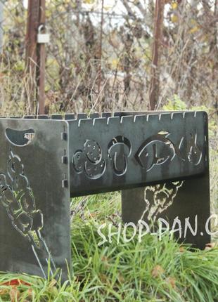 Мангал розбірний на 10 шт з індивідуальним надписом - подарунковий