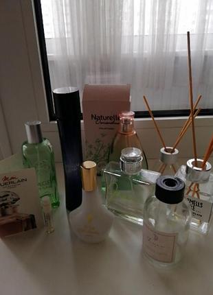 Лот из 6 парфюмчиков +3 аромадиффузор, для декора и ознакомления armani code, mon guerlain, yves rocher, pani walewska