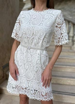 Изысканное платье, р.m,l, гипюр, белый4 фото