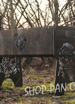 Мангал на 8 шт розбірний з індивідуальним гравіюванням - на подарунок